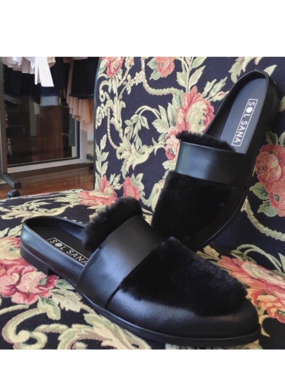 Sol Sana Faux Fur Tuesday Slide Black Size 37